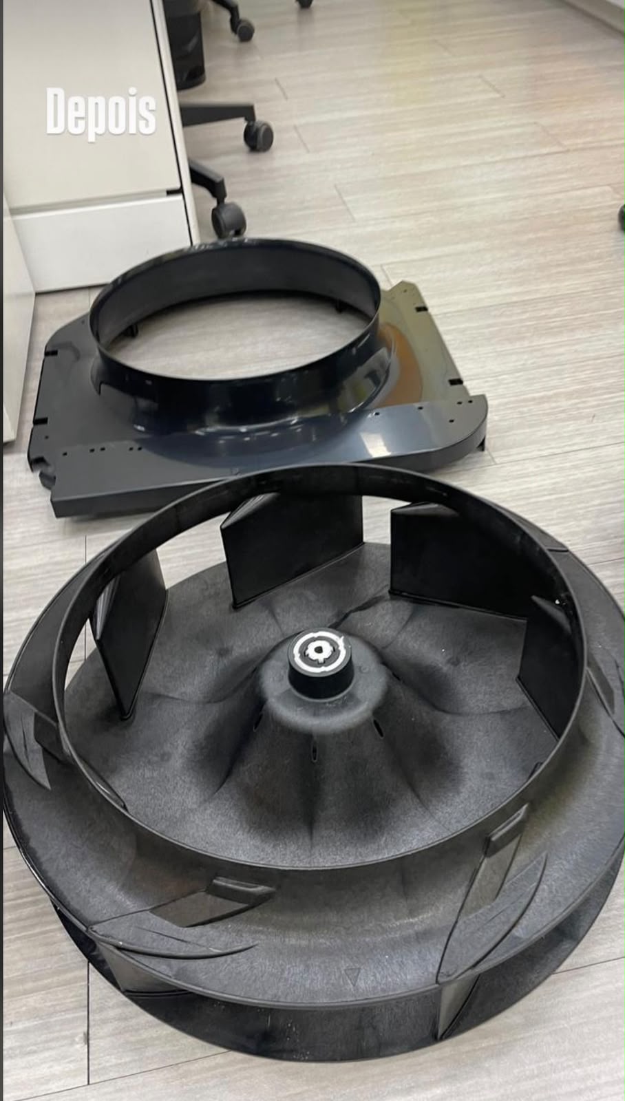 Turbina do ar-condicionado limpa, depois da higienização Doctor Clima